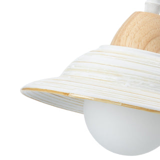 Milky white ceramic hat pendant lamp — modern ceiling fixture
