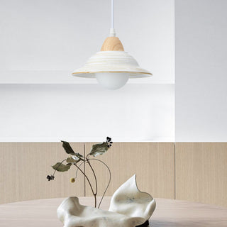 Milky white hat-shaped ceramic pendant lamp — modern ceiling fixture