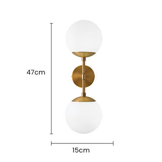 Medieval gold double ball wall lamp angle — adjustable sconce