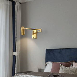 Nordic adjustable brass spotlight wall light — gold finish LED lamp
