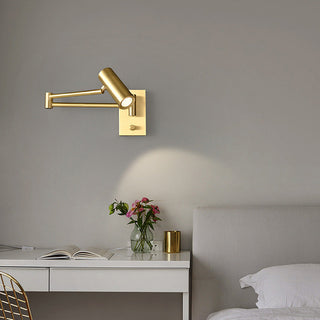 Nordic brass adjustable spotlight LED wall lamp illuminated