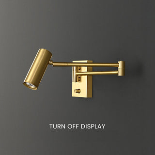 Nordic adjustable gold brass spotlight wall lamp angle — LED