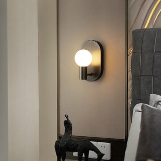 Scandinavian brass wall lamp bedside — warm finish fixture
