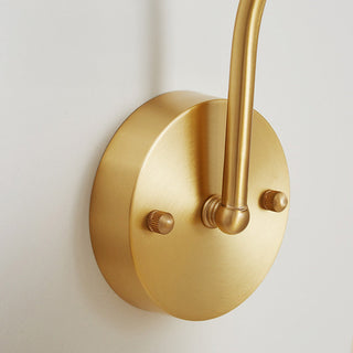 Gold brass floral glass French flower wall sconce — elegant lamp