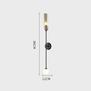 Modern adjustable copper double head wall lamp — brass glass sconce