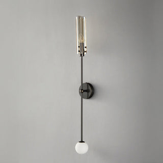 Double head brass glass copper wall sconce detail — modern lamp