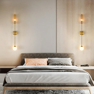 Modern copper double head wall sconce — adjustable brass glass lamp