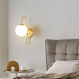 Copper brass glass ball wall sconce — minimalist vintage lamp