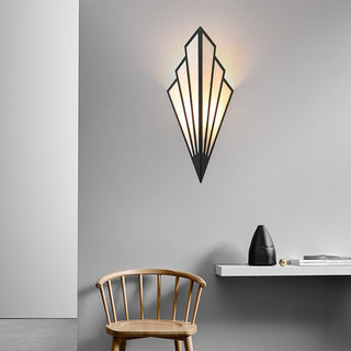Modern LED diamond linen wall lamp illuminated — contemporary