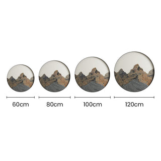 Gold Chinese mountain LED wall lamp ambient — round sconce