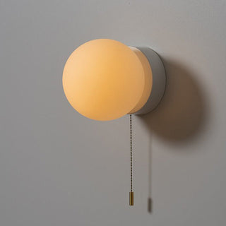 Nordic compact wall light white pull cord illuminated — bedroom