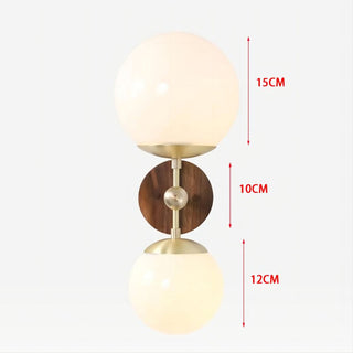 Medieval wood wall light double head — rustic metal base fixture