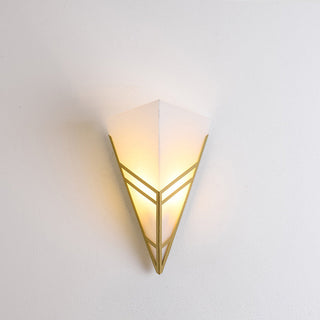 Inverted triangle wall sconce in living room — dimmable iron acrylic