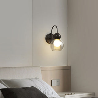 Modern brass glass rotating wall lamp — mid-century sconce