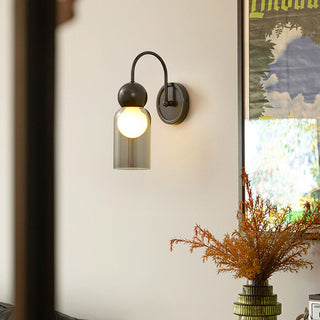 Brass clear glass Nordic wall sconce detail — contemporary fixture