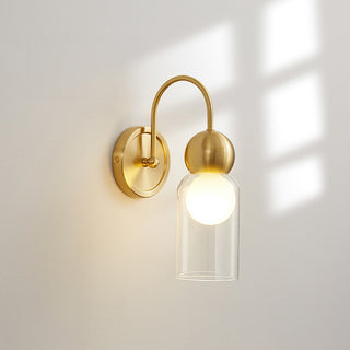 Nordic brass glass clear shade wall sconce — contemporary lamp