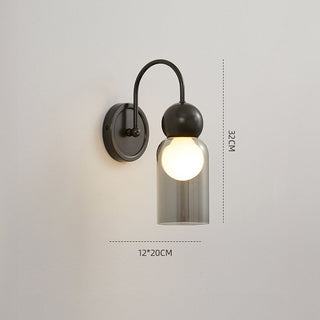 Contemporary Nordic brass wall light angle — clear shade sconce