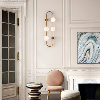 Black gold spherical glass multi ball wall sconce — modern lamp