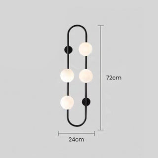 Multi Balls Wall Light – Modern Black & Gold Spherical Glass Shades Elegance