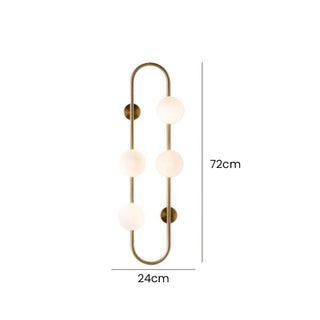 Multi Balls Wall Light – Modern Black & Gold Spherical Glass Shades Elegance