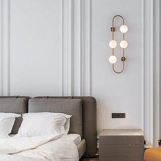 Modern multi ball black gold wall lamp angle — spherical glass