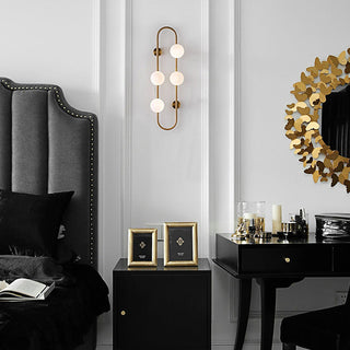 Black gold glass spherical multi ball wall sconce — elegant