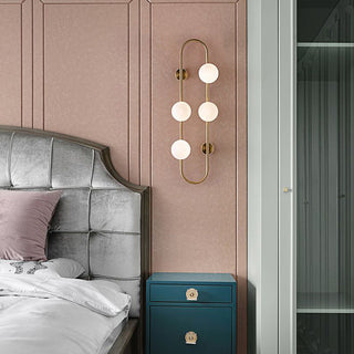 Multi ball black gold wall sconce spherical glass — modern lamp