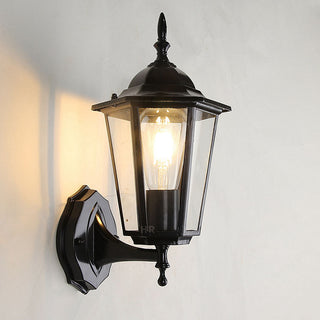 Vintage garden wall light clear glass ambient — retro sconce