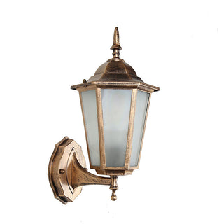 Retro outdoor sconce clear glass on exterior wall — garden lamp