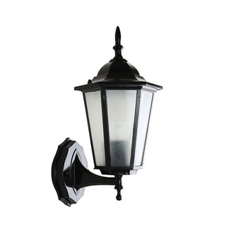 Clear glass vintage outdoor wall sconce detail — retro garden