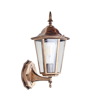 Retro garden wall light clear glass angle — vintage sconce