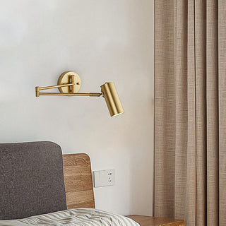 Black iron Nordic adjustable wall sconce bedside — E27 lamp