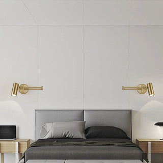 Nordic black iron E27 bedside wall sconce — adjustable lamp