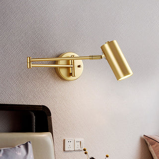 Black iron adjustable bedside wall sconce Nordic — E27 lamp