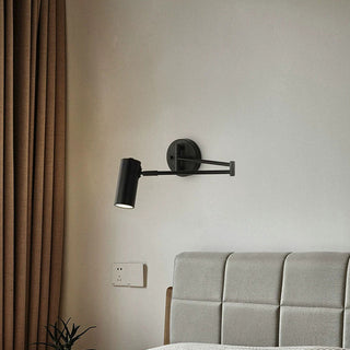 Nordic black iron wall lamp adjustable illuminated — E27 bedside