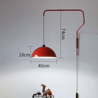 Geometric creative red modern wall lamp close-up — shade sconce