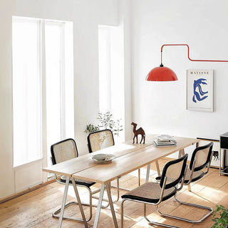 Red geometric shade modern wall sconce detail — creative