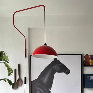 Creative red shade geometric modern wall sconce — lamp