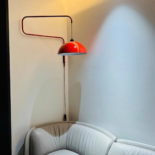 Modern red geometric wall light — creative red shade sconce