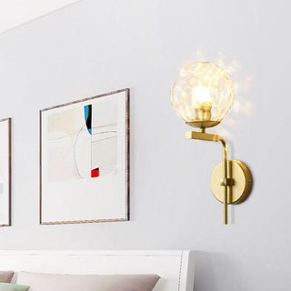 Nordic glass ball wall lamp illuminated — black gold base sconce