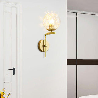 Glass Ball Wall Light – Nordic Modern Wall Sconce with Black Gold Base