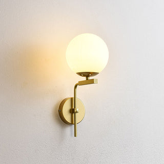 Glass Ball Wall Light – Nordic Modern Wall Sconce with Black Gold Base