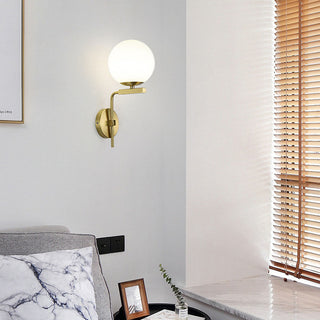 Glass Ball Wall Light – Nordic Modern Wall Sconce with Black Gold Base