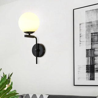 Black gold base glass ball Nordic wall sconce — modern lamp