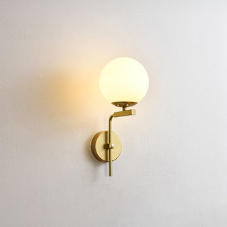 Glass Ball Wall Light – Nordic Modern Wall Sconce with Black Gold Base