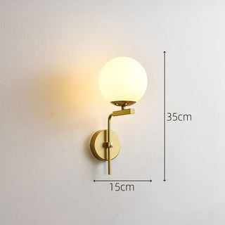 Glass Ball Wall Light – Nordic Modern Wall Sconce with Black Gold Base