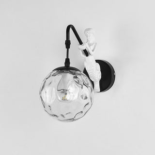 Clear glass Nordic lantern wall lamp ambient — iron E27