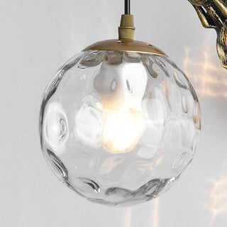 Nordic lantern wall light clear glass angle — iron E27 sconce