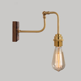 Brass adjustable wall light gold finish — industrial sconce