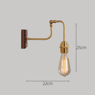 Minimalist brass gold wall sconce — industrial adjustable lamp